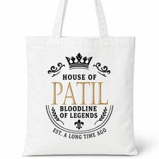 Bolso de Mano PATIL Family Surname House Of White Algodón