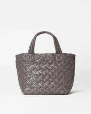 Bolso de Mano MZ Wallace The Metro Deluxe para Mujer en Lentejuelas Gris Imán Pequeño