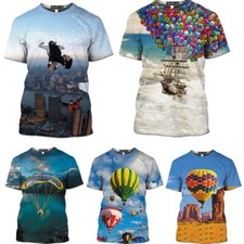 Paracaídas Deporte Extremo Paracaidismo Camiseta Impresa en 3D Hombre Moda Camiseta Prendas para el torso