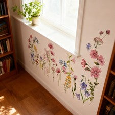 Pegatina de pared de flores para decoración de primavera calcomanía artística extraíble decoración de sala de estar del 