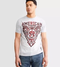 Camisa manga corta gris/roja American Fighter para hombre talla S nueva con etiquetas