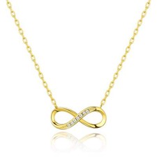 Collar Colgante Infinito Chapado en Oro 18k Creado con Cristales Zircondia®