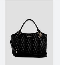 Bolso Bandolera GUESS Valla Acolchado Mujer Cartera Mediana -Negro