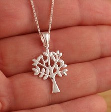 Collar Colgante de Plata Esterlina 925 Sólida Árbol de la Vida Joyería Caja de Regalo