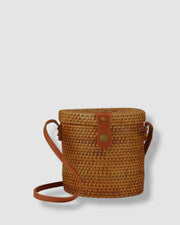 Bolso Bandolera Cilindro Ratán Marrón Colección XIX Mujer $88