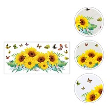 1 Hoja Adhesivo Pared Girasol Extraíble Hogar Salón Dormitorio Adhesivo Decoración