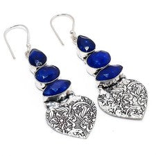 Pendiente de joyería de plata esterlina 925 hecho a mano con piedras...