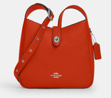 Bandolera convertible Coach para mujer de cuero Hadley naranja profundo (CW002) - NUEVA CON ETIQUETAS