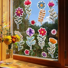 Pegatinas de pared creativas con flores para decoración de hogar dormitorio sala de estar