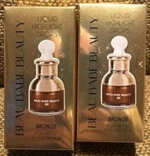 (2) Gotas destacadas líquidas Beau Babe Beauty bronce (0,71 oz) nuevas en caja