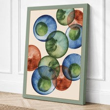 Arte de pared con impresión en lienzo abstracto de esferas flotantes decoración del hogar listo para colgar