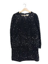 Vestido de lentejuelas para mujer H&M talla 38 negro festivo casual streetwear poliéster