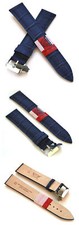 Correa de reloj de cuero auténtico XL de 18 mm Cavadini, extra larga, azul-marrón-negro