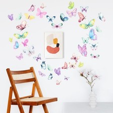 Pegatinas de pared ecológicas de PVC mariposa para decoración del hogar 30x20 cm (2 piezas)