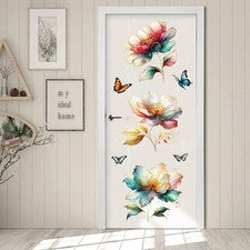 Pegatinas de pared 3D multicolor flores mariposa calcomanía de pared decoración del hogar pegatina de pared