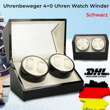 Movedor de relojes 4+0 relojes Watch Winder caja de reloj para relojes automáticos madera negro