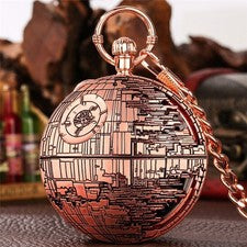 Steampunk Stars Wars serie reloj de bolsillo con reloj de música, cadena de colgante, relojes de música