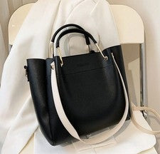 Bolso de Mano de Cuero PU de Moda para Mujer Cartera de Hombro Bandolera Simple Mano