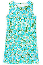 Vestido para mujer - Vestido estampado verde turquesa - Mini vestido - Mediano - Algodón