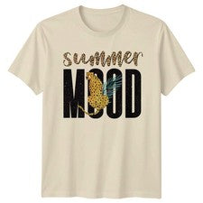 Camiseta Summer Mood para mujer estampado de leopardo moda vacaciones de verano