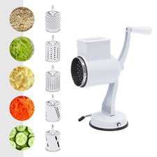 Rallador manual Hoja de acero inoxidable Rallador manual de verduras con 5 cuchillas de tambor