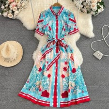 Pasarela Verano Damas Elegante Camisa Vestidos Para Mujer Cuello Solapa m-xxl