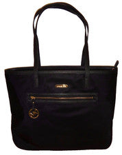 MICHAEL KORS Mujer Kempton MK LG Bolso de Mano Cartera Negro Nylon Cuero 38T7XKPT7C