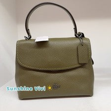 Bolso Coach Emory con asa superior cuero granulado suave CCE53 QBOLV oliva nuevo con etiquetas