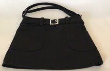 Pequeño Monedero Negro Mini "Falda" Look Diseño Único Correa Ajustable Novedad