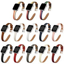 Correa delgada de cuero para mujer para Apple Watch 11 10 9 8 7 6 5 SE 40/44/41/45/42/46 mm