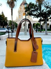 Bolso Bandolera Ivan Troy Cira Mostaza Para Mujer Cuero Italiano Asa Superior