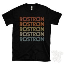 CAMISETA ESTILO RETRO REPETIDO ROSTRON Hombre y Mujer Novedad Genial Nombre Regalo