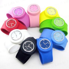 Plastica Colorata Unisex Gomma Bambini Slap Orologio Da Polso Per Ragazzi Regalf