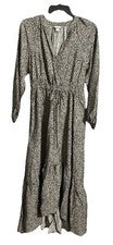 Vestido XS para mujer A New Day, estampado animal, cintura elástica, cuello en V, manga larga