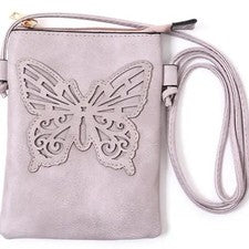 Bolso Bandolera Shine Mark para Teléfono Celular Mariposa Púrpura