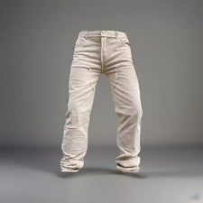 Jean denim de calce recto con bolsillo de distress beige marca REASON para hombre talla 30 (org $60)