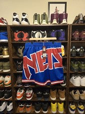 Pantalones Cortos New Jersey Nets Mitchell & Ness Para Hombre NBA Soplados Moda ¡NUEVOS CON ETIQUETAS!