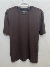 NUEVA Camiseta Kenneth Cole Active Para Hombre Grande Espresso Marrón Cuello Redondo Tech SS