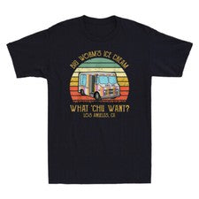 Camiseta retro de manga corta Big Worm's Ice Cream What Chu Want estilo puesta de sol para hombre