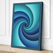 Impresión en lienzo minimalista espiral azul infinito arte de pared decoración del hogar listo para colgar