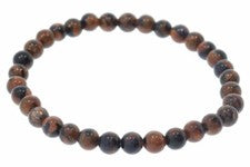 Goldfluss mit Blaufluss Kugel Stretch Armband 6mm - Größe wählbar 6S138