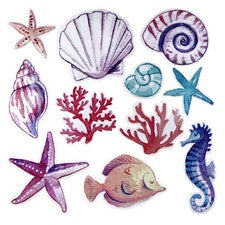 Pegatinas de concha marina para muebles arte de pared junto al mar transferencias caballitos de mar PVC
