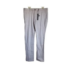 Pantalones chinos Nifty Genius para hombre 36 x 34 grises elásticos de algodón con frente plano nuevos con etiquetas