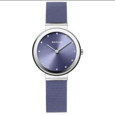 Reloj Bering para mujer clásico 10131-909 esfera lavanda malla acero inoxidable