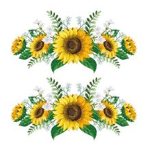 2 Piezas Pegatinas de Pared PVC Girasol Autoadhesivas para Decoración del Hogar