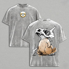 Camiseta Cubone Peso Pesado Algodón Anime Gran Tamaño Hombres Ropa Regalo Cumpleaños