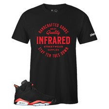 Camiseta deportiva negra Streetwear a juego con Air Jordan 6 Retro 'Vendedor infrarrojo'