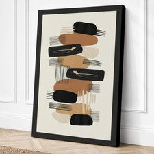 Impresión en lienzo minimalista formas gestuales arte de pared decoración del hogar listo para colgar