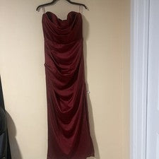 Maxi Vestido Moda Nova Satén Hogar Para Mujer Talla Grande Color Tinto Vino
