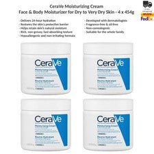 CeraVe Crema Hidratante Cuidado Facial y Corporal Piel Seca 4x454g